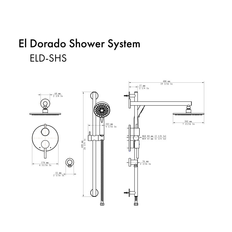 Shower Faucet, Polished Gold