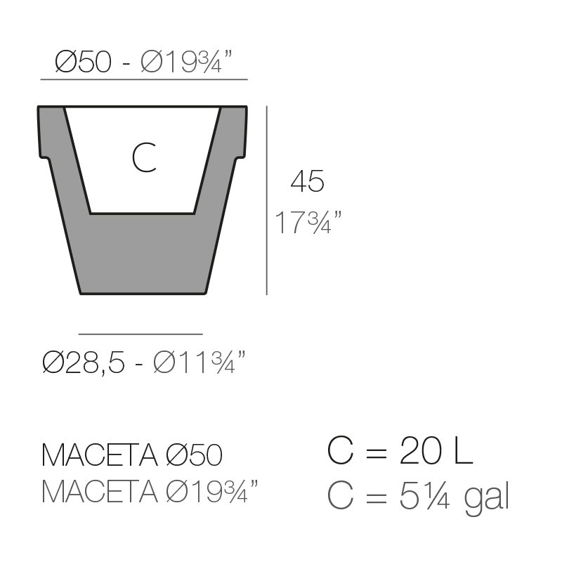 Maceta Resin Pot Planter, 16.75" H x 19.75" W x 19.75" D