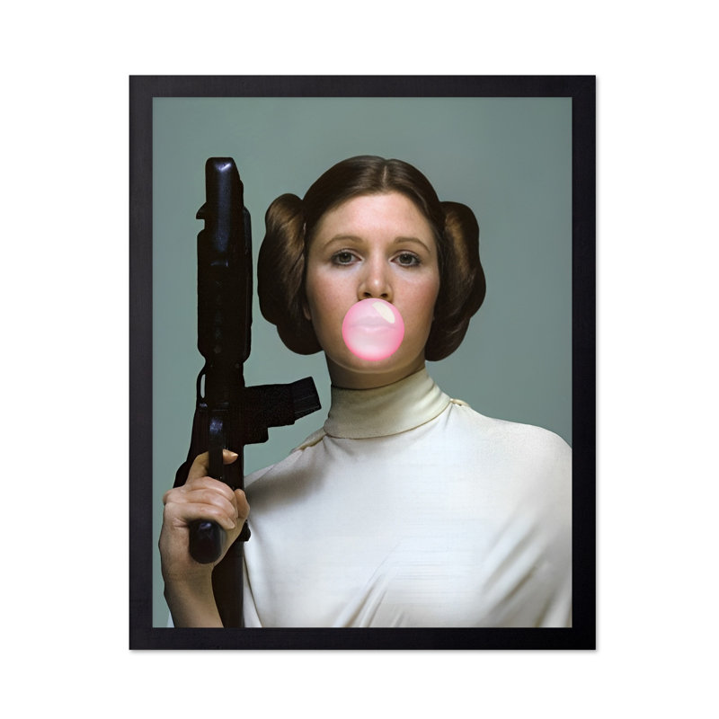 Princesse Leia, gomme à bulles rose, Unframed, Poster, 12"H x 16"W