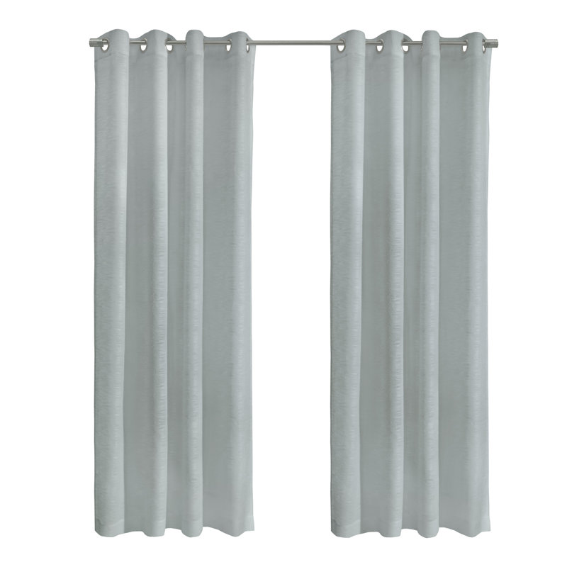 Bishesh Sheer Curtain Single Panel, 52" W x 63" L, Light Gray