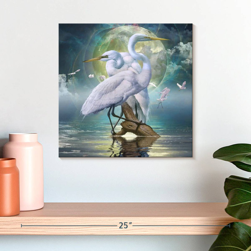 Brampt Celestial Egrets I, 16" H x 16" W