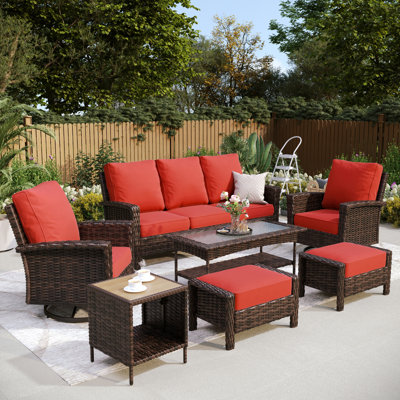 Outdoor Wicker Patio Conversation Furniture Set