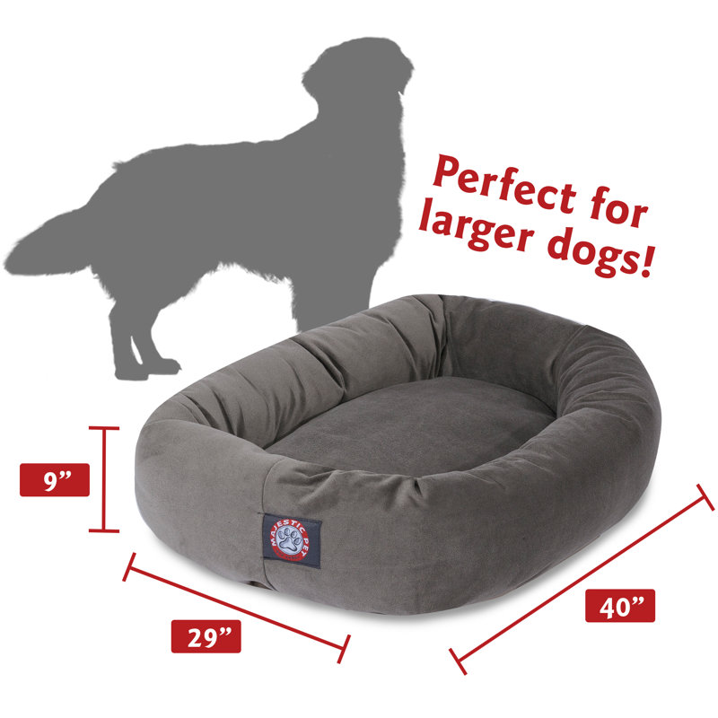 Large Gray Suede Waterproof Outdoor Pet Bed
