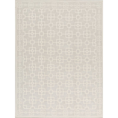 Himalayan Wool Geometric Area Rug in Silver/Brown