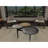 Geoff Trilogy 3 Tier Coffee Table, Handcrafted In Black, Antiqued Brass And Silver Finish, 37-Inch