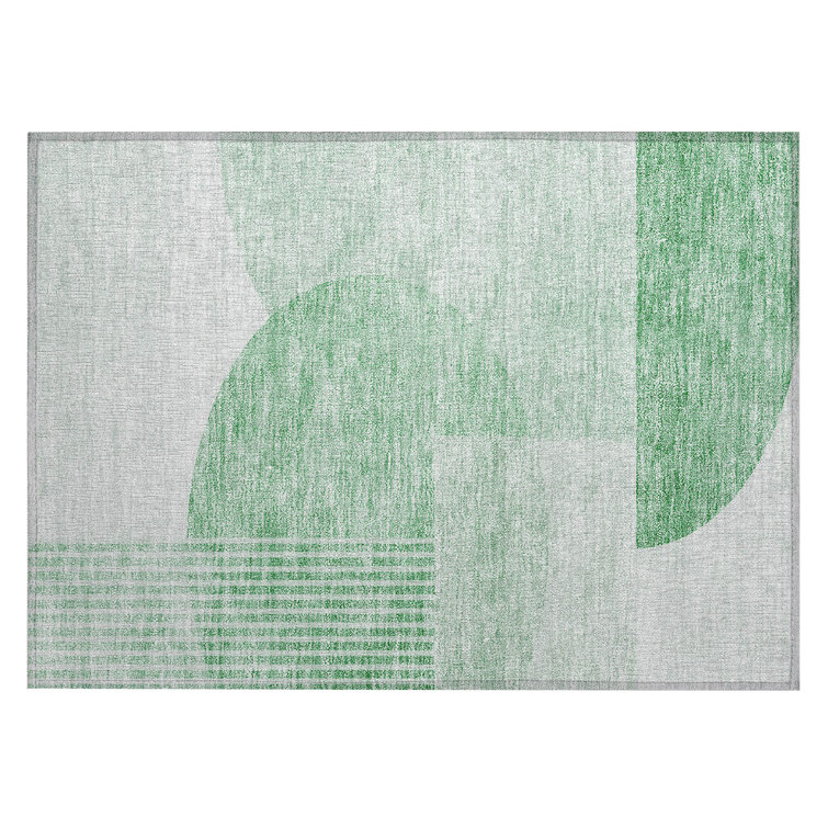 Washable Geometric Indoor / Outdoor Rug