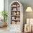 69.7" Farmhouse Arched Bookshelf, 7 Tier Bookcase with 2 Drawers and Cabinet, Modern Wood Storage Shelf-1044323866