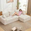 110" Oversized L-Shaped Sectional Sofa with Right Chaise, Cloud Couch with Corduroy & Memory Foam, Includes Throw Pillows-1474782767