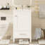 Meuble-lavabo moderne de 50 cm (20 pouces) avec lavabo en céramique, tiroir et porte à fermeture amortie, organisateur de porte à double compartiment et pieds réglables.-1329485700