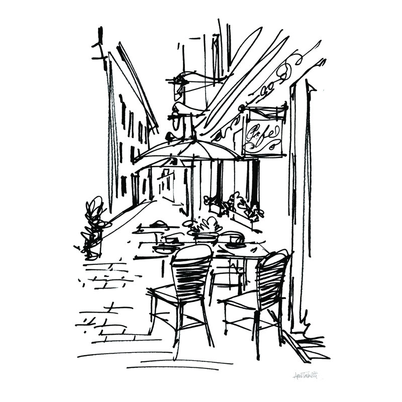 Café croquis II, H 36 po x l 24 po