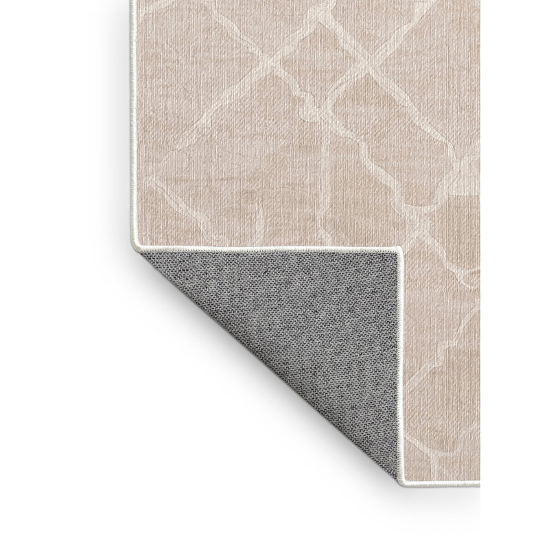 Machine Washable Beige Area Rug, Rectangle 3' x  5'