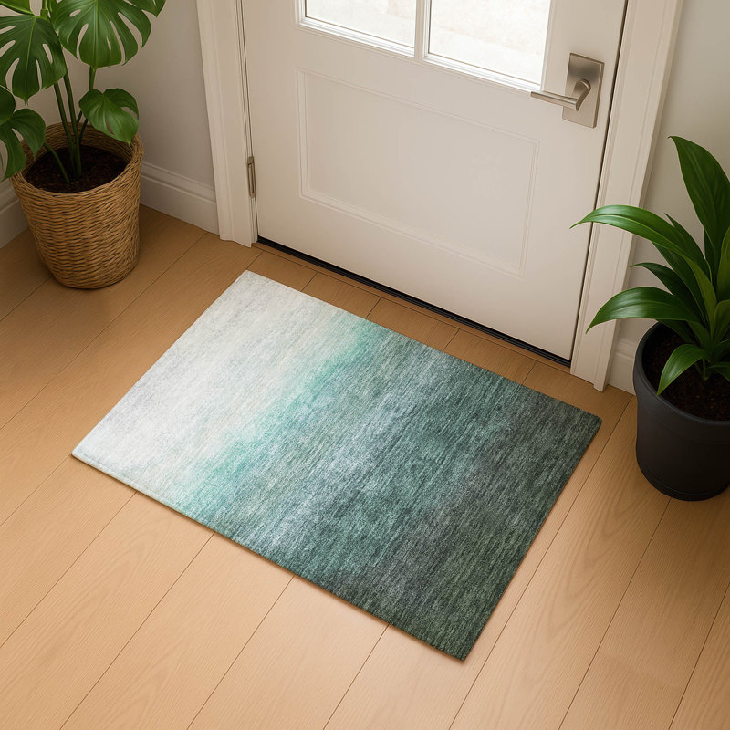Premium Machine Washable Ariel Ombre Rug, Rectangle 1'8" x 2'6"