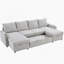 Canapé-lit modulaire convertible en forme de U avec deux chaises longues, accoudoirs multifonctionnels, rangement et ports USB pour des espaces de vie confortables-1787323897