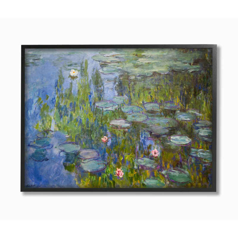 «Monet Impressionist Lilly Pad Pond» par Claude Monet - reproduction d'art, H 24 po x l 30 po x P 1,5 po