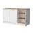 White 2-Door Kitchen Island with 3 Open Shelves