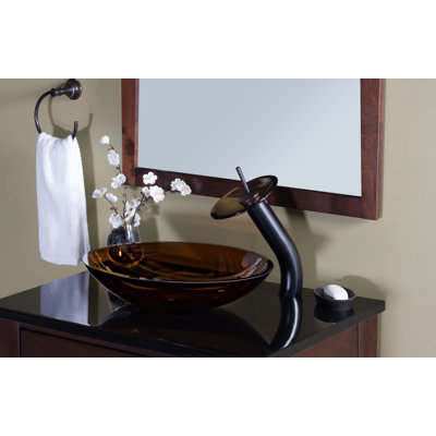 Novatto 15'' Glass Oval Bathroom Sink