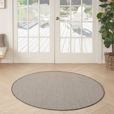 Tapis intérieur / extérieur ivoire / gris anthracite Leia