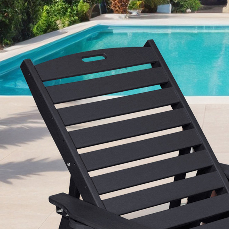 Chaise longue d'extérieur avec roulettes, Noir, noir, noir, noir