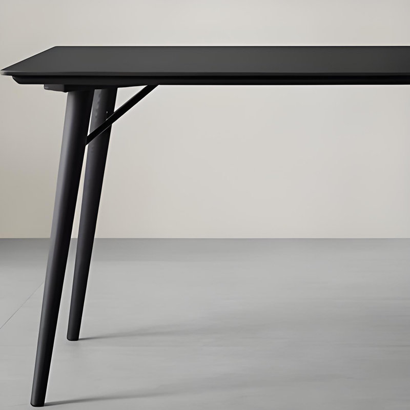 Modern Minimalist         Slate Dining Set, Black, 29.6" H x 31.5" W x 70.9" L
