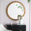 Miroir rond en bois avec cadre perlé
