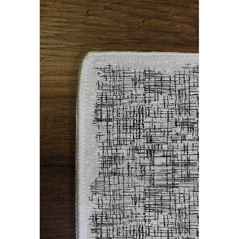 Stylish Area Carpet, Grey, 4.6 x 7.2 Feet | 100% Polyester, 650 g/m² | Antibacterial, Eco-Friendly, Non-Slip PVC Dot Underside | Machine Washable, Digital Printed, Perfect for Living Room & Bedroom Décor