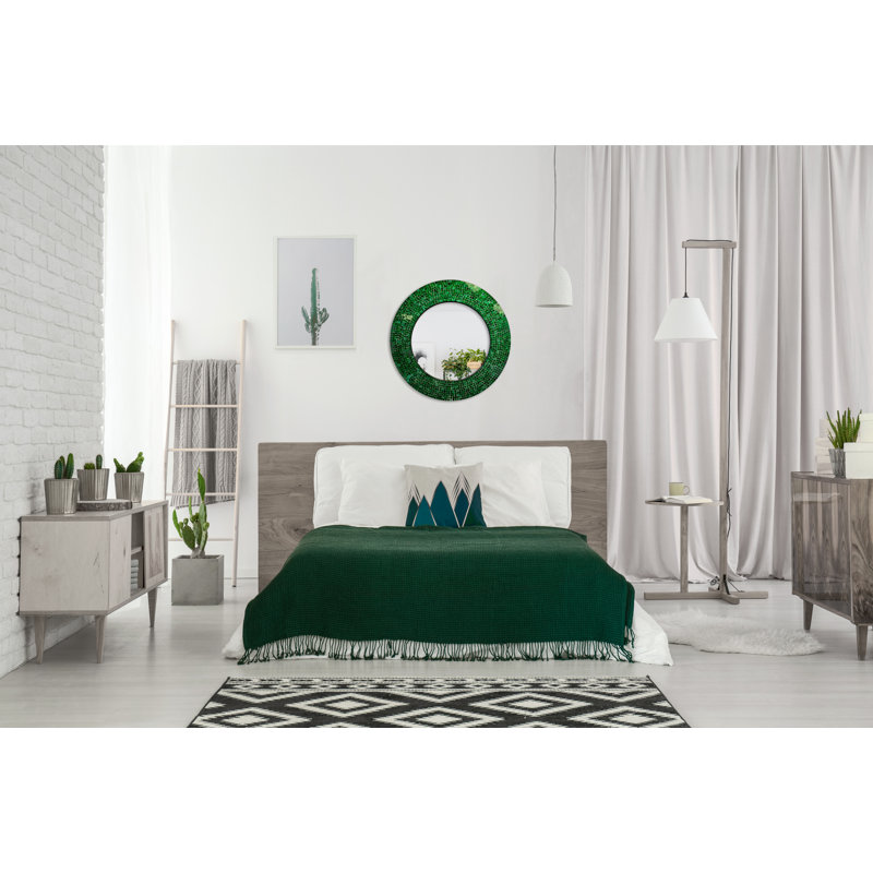 Gelantipy Glass Round Mirror, Green