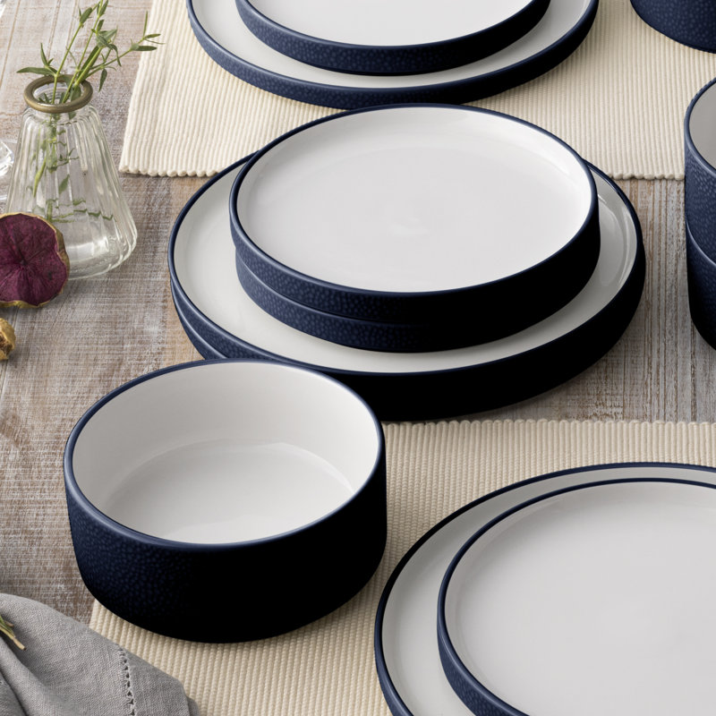 Noritake Colortex Stone 12-Piece Dinnerware Set, Service for 4, Navy