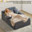 49" Modern Soft Corduroy Chaise Lounge Upholstered Sleeper Sofa Bed, No Assembly Required Floor Boneless Sofa-776057873