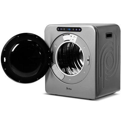 3.22Cu.Ft. 13.5 LBS Compact Electric Dryer in Titanium Gray with Top-Mount Electronic Control, Sensor Dry & Sanitize Mode