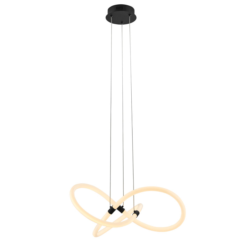 Lustre linéaire moderne à 1 lumière Attitash, Noir mat