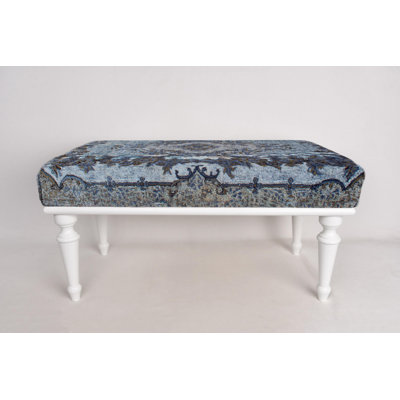 Floral Pattern, Piano Bench, Desk Bench, Ottoman Bench, Upholstered Bench, Turkish Rug Bench, Kilim Bench, Home Decor Bench, Handmade Bench