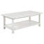 Table basse en bois blanc vieilli avec tablette