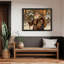Art mural rétro noir encadré père Noël-1220949757