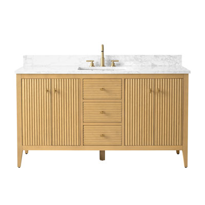 Ensemble de meuble-lavabo autoportant avec lavabo en marbre 60 po Lavallon