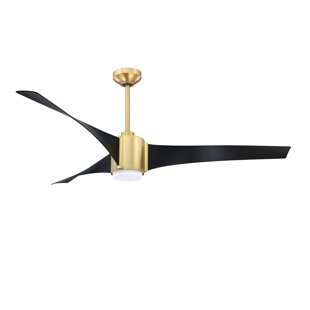 Ventilateur de plafond en nickel noir et satiné CIMION 60 avec éclairage DEL et télécommande - Écoénergétique et élégant