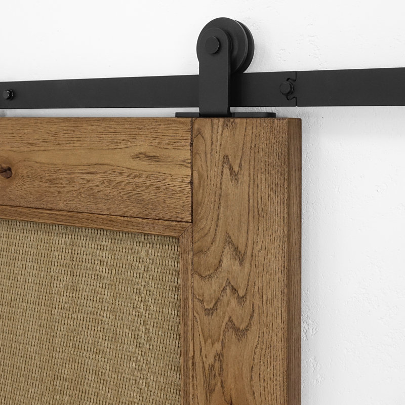 Amariae Oak with Rattan Barn Door, Brown