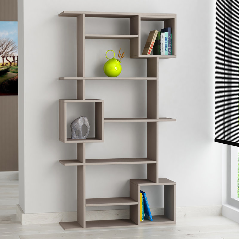 Pearson 6-Tier Freestanding Bookcase with Open Compartments, Light Mocca