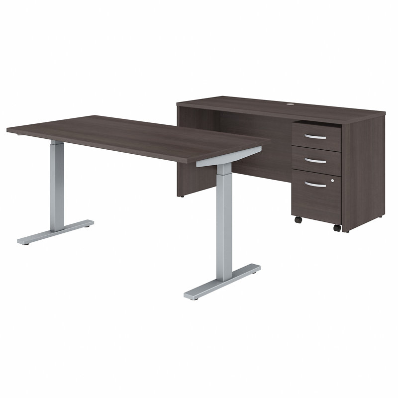 Ensemble de bureau pour travailler debout 4 pièces Studio C, Gris tempête