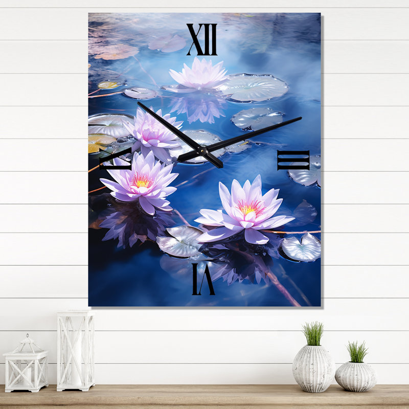 Photo de plage - Mysterious Profondeurs II - Horloge murale moderne florale, Petit