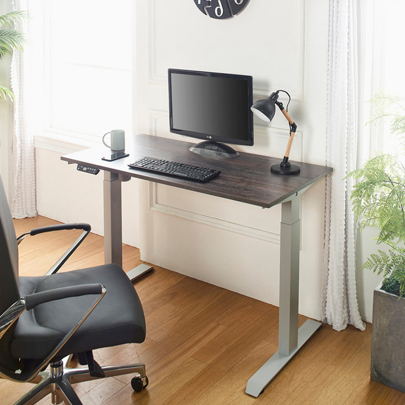 Bureau debout à hauteur ajustable l 47,17 po, gris