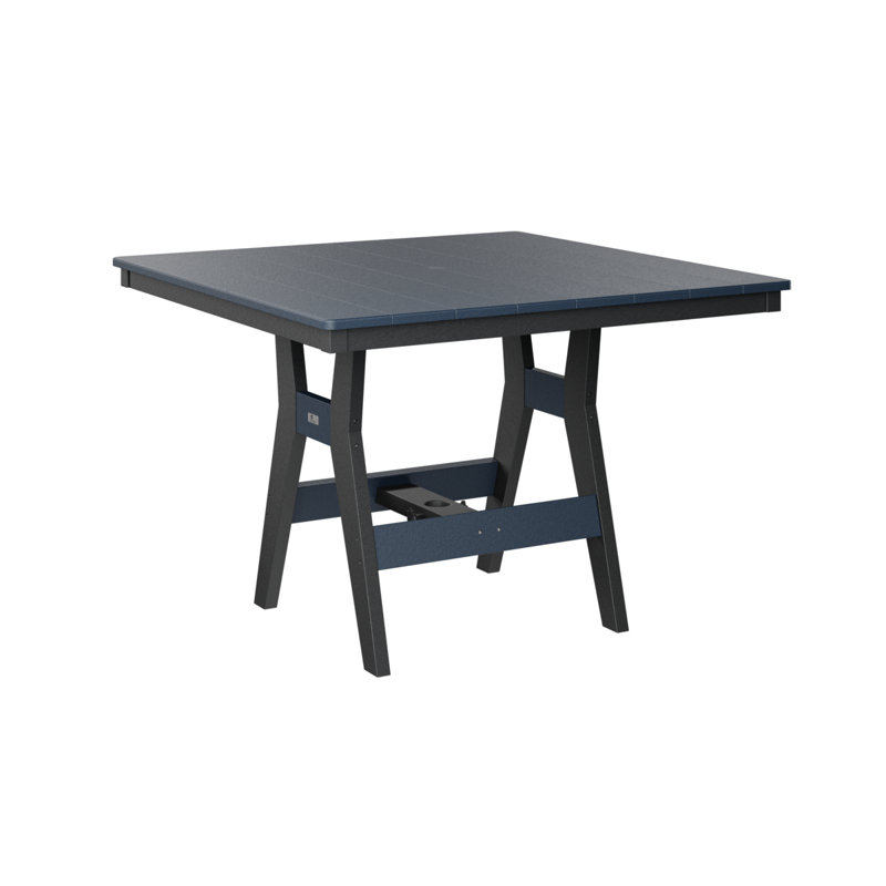 Berlin Gardens Harbor 33″ Square Bar Table, Black, 38.87" H x 44" W x 44" D, Navy Blue