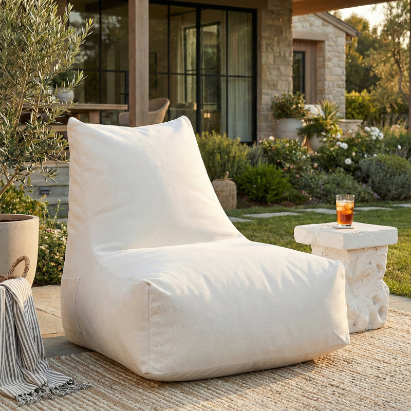 Aira Outdoor Bean Bag Lounge Chair, Beige