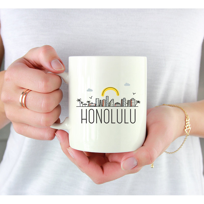 Tasse à café Colorful City Skyline, Honolulu