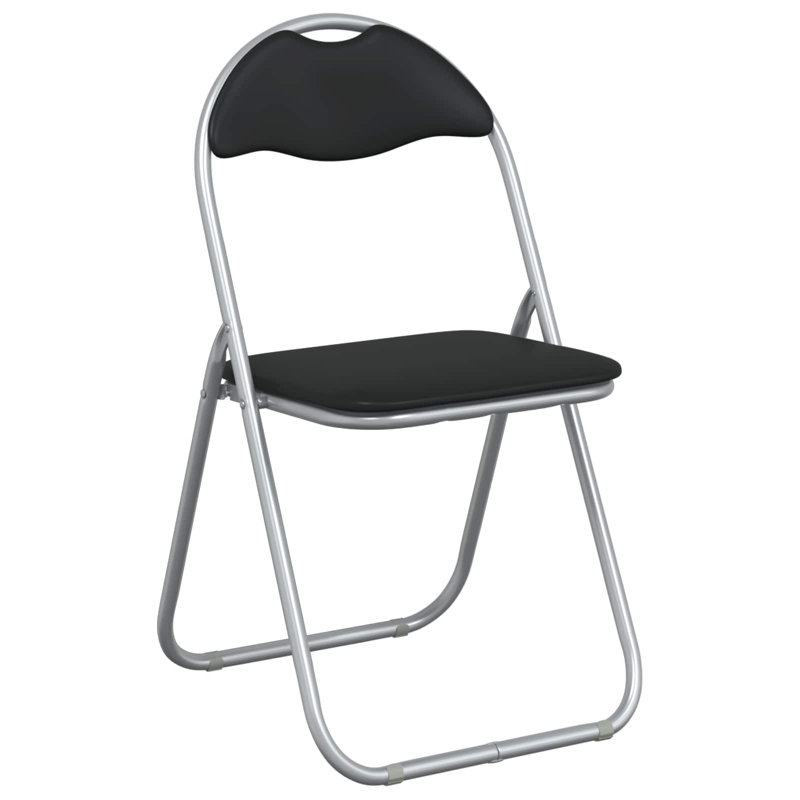 Padded Office Folding Chair Folding Chair Set, Black/Grey
