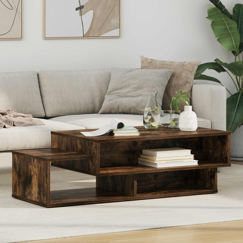 Coffee Table with Storage, Smoked Oak