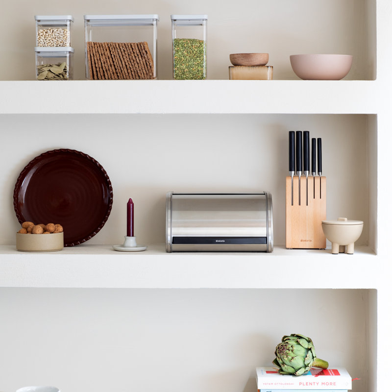 Brabantia Medium Roll Top Bread Box, Brilliant Steel
