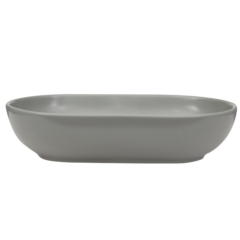 Lavabo de salle de bain vasque ovale en porcelaine vitreuse Harmony, Vert mat clair