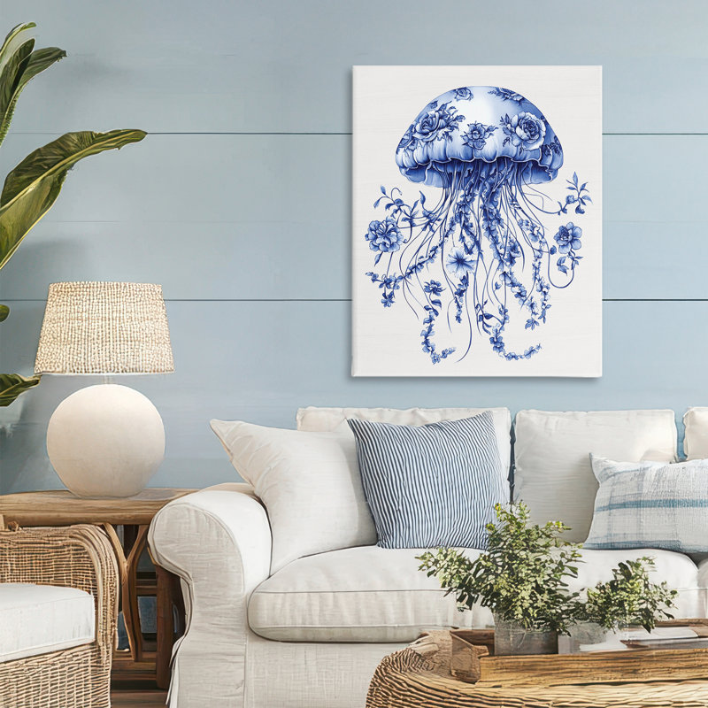 Toile «Funky Vintage Toile Jellyfish» par Designed