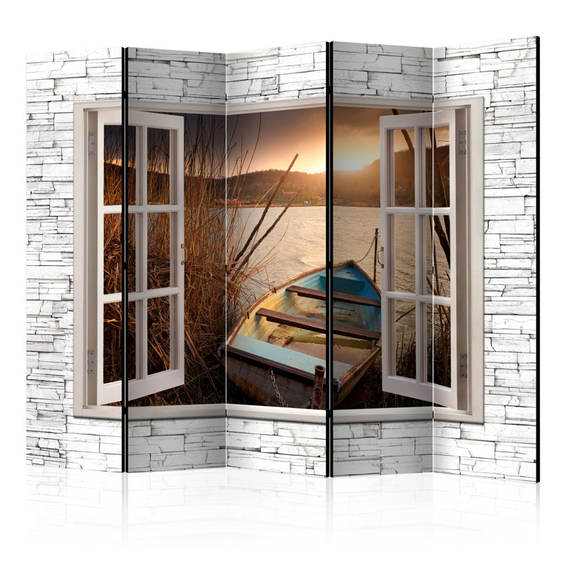 225cm W x 172cm H 5 - Panel Acoustic Room Divider Folding Room Divider