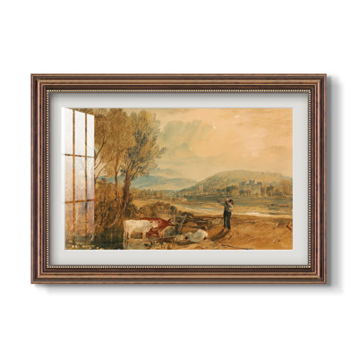 Château de Lulworth, Dorset, vers 1820 - J.M.W. Turner - Estampe encadrée sur mesure